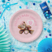 Pink Teddy Bear Babydusche Teller (Party)