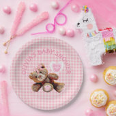 Pink Teddy Bear Babydusche Teller (Party)