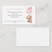 Pink Teddy Bear Babydusche Windelwanne Windelwanne Begleitkarte (Vorne/Hinten)