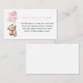 Pink Teddy Bear Babyduschkarte Begleitkarte (Vorne/Hinten)