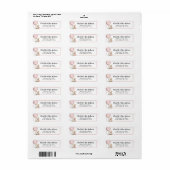 Pink Teddy Bear Balloon Address Label (Vorne)