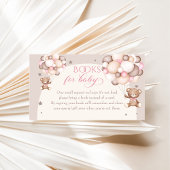 Pink Teddy Bear Balloon Babydusche Buchanfrage Begleitkarte