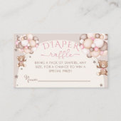 Pink Teddy Bear Balloon Babydusche Windelwanne Begleitkarte (Vorderseite)