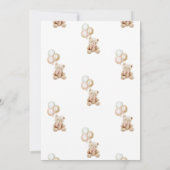 Pink Teddy Bear Balloons Babydusche Einladung (Rückseite)