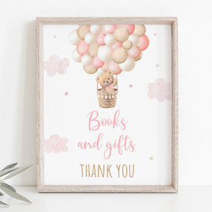 Pink Teddy Bear Balloons Babydusche Geschenke Schi Poster