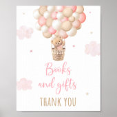 Pink Teddy Bear Balloons Babydusche Geschenke Schi Poster (Vorne)