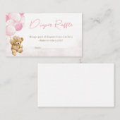 Pink Teddy Bear Balloons Babydusche Windelwanne Begleitkarte (Vorne/Hinten)