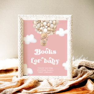 Pink Teddy Bear Balloons Bücher für Baby Poster