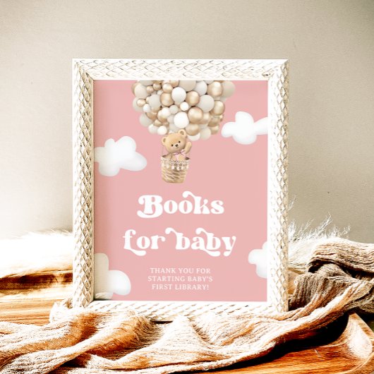 Pink Teddy Bear Balloons Bücher für Baby Poster