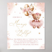 Pink Teddy Bear Balloons How big is Mommy's Belly Poster (Vorne)