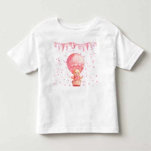 Pink Teddy Bear Balloons Kleinkind T-shirt (Vorderseite)