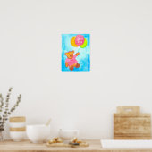 Pink Teddy Bear Balloons Liebe You Poster (Küche)