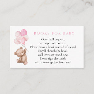 Pink Teddy Bear Books for Baby Begleitkarte