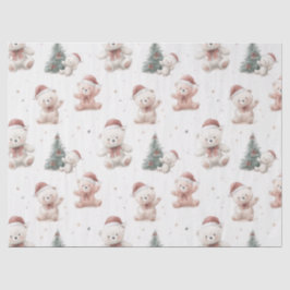 Pink Teddy Bear Christmas  Seidenpapier