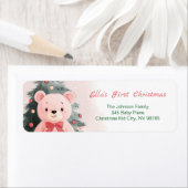 Pink Teddy Bear Erste Weihnachtsfeier Rücksendeadr (Insitu)
