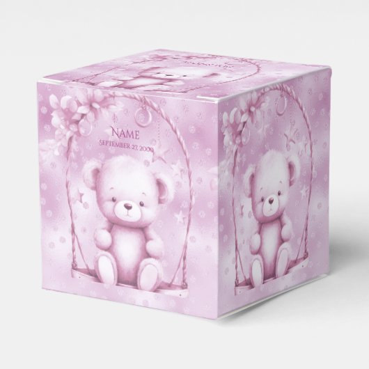 Pink Teddy Bear Favor Box Geschenkschachtel (Vorderseite)