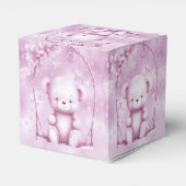 Pink Teddy Bear Favor Box Geschenkschachtel (Rückseite)