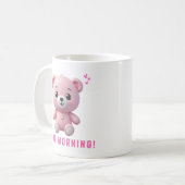 Pink Teddy Bear Good Morning Tasse | Niedliches Ge (Vorderseite Links)
