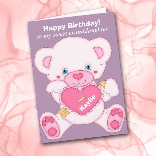 Pink Teddy Bear Grandtochter Geburtstag Karte