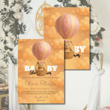 Pink Teddy Bear Heißluftballon Girly Babydusche