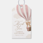 Pink Teddy Bear Hot Air Ballon Babydusche Geschenkanhänger (Vorderseite)