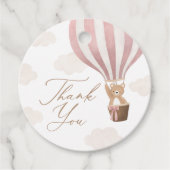 Pink Teddy Bear Hot Air Ballon Babydusche Geschenkanhänger (Vorderseite)