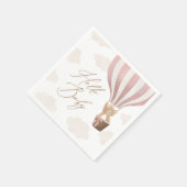 Pink Teddy Bear Hot Air Ballon Babydusche Serviette (Ecke)