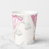 Pink Teddy Bear Hot Air Ballon Pappbecher (Rechts)