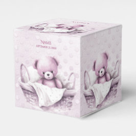 Pink Teddy Bear in Basket Gefallen Box Geschenkschachtel