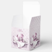 Pink Teddy Bear in Basket Gefallen Box Geschenkschachtel (Geöffnet)