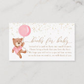 Pink Teddy Bear mit Balloonbüchern für Baby Begleitkarte (Vorderseite)