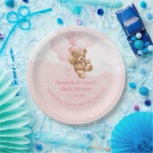 Pink Teddy Bear mit Balloons Paper Teller (Party)