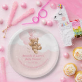 Pink Teddy Bear mit Balloons Paper Teller (Party)