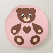Pink Teddy Bear Monogram Baby Kissen (Vorderseite)