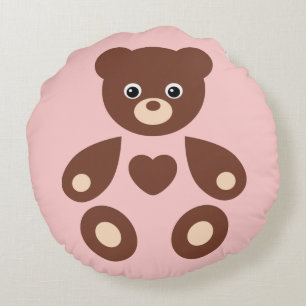 Pink Teddy Bear Monogram Baby Kissen