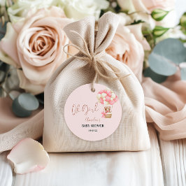 Pink Teddy Bear Oh Girl Balloon Babydusche Geschenkanhänger