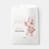 Pink Teddy Bear Oh Girl Balloon Babydusche Geschenktütchen (Vorderseite)