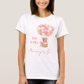 Pink Teddy Bear Oh Girl Balloon Mommy To Be Baby T-Shirt (Vorderseite)