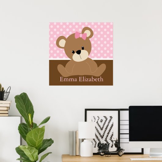 Pink Teddy Bear Poster (Heimbüro)