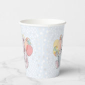 Pink Teddy Bear reading a book Pappbecher (Rechts)