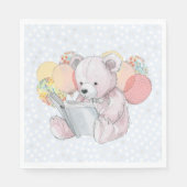 Pink Teddy Bear reading a book  Serviette (Vorderseite)