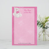 Pink Teddy Bear Stationary Briefpapier (Stehend Vorderseite)