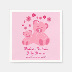 Pink Teddy Bears Niedlich Girl Baby Dusche Serviette