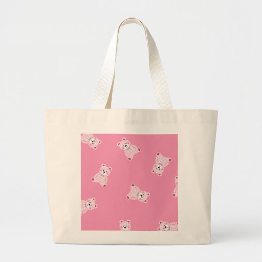 "Pink Teddy Parade - Kawaii Tote Bag" Jumbo Stoffbeutel (Vorne)
