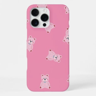 "Pink Teddy Parade - Niedliche ästhetische Telefon iPhone 16 Pro Max Hülle