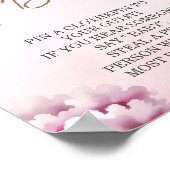 Pink Teddy Star Cloud Baby Dusche Spt Say Baby Poster (Ecke)