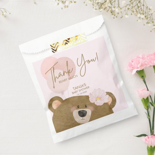 Pink Teddy wir können frühzeitig abwarten Mädchen Geschenktütchen (Versiegelt)
