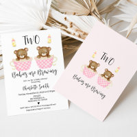 Pink Tee Cups Zehn zwei Babys Brauen Babydusche