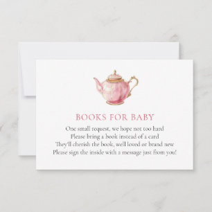 Pink Tee Party Baby Shower Buchen für Babykarte Einladung