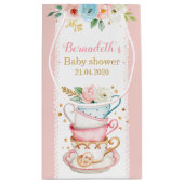 Pink Tee Party Babydusche Kleine Geschenktüte (Rückseite)